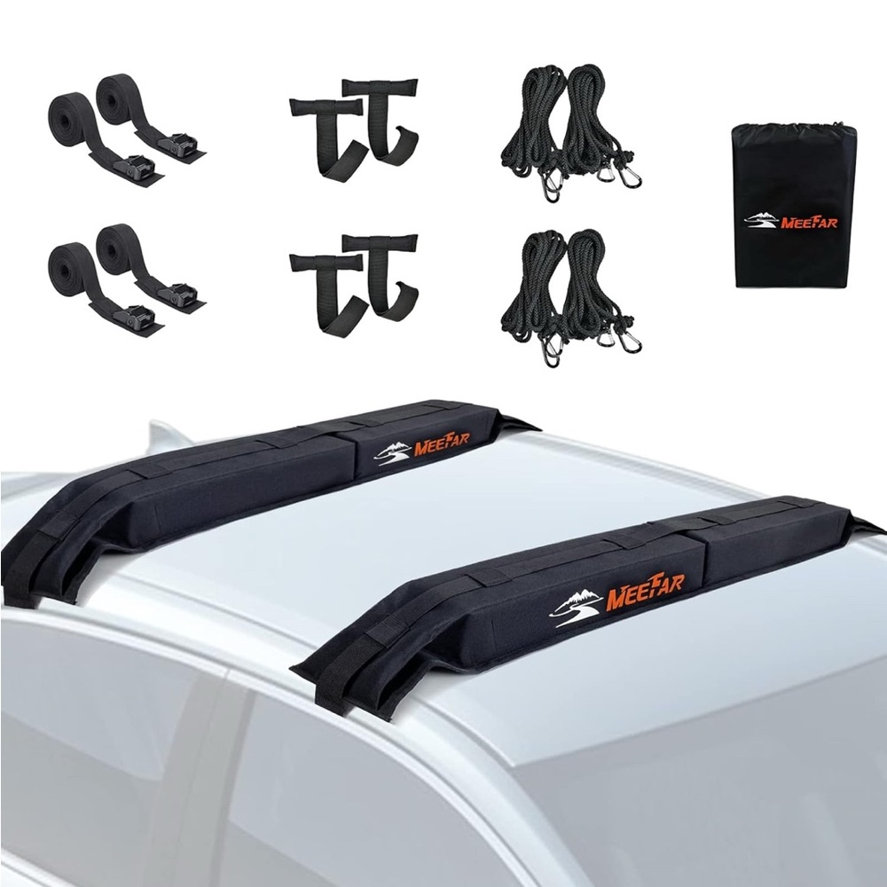 MeeFar Universal Car🚙Soft Roof Rack Pads Luggage🧳Carrier System